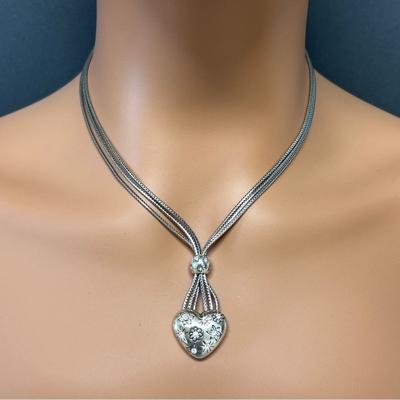 Brighton “Fireworks” Crystal Heart Multi-Stranded Necklace - Picture 1 of 6